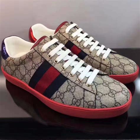 gucci red and green tennis shoes|gucci red canvas sneakers.